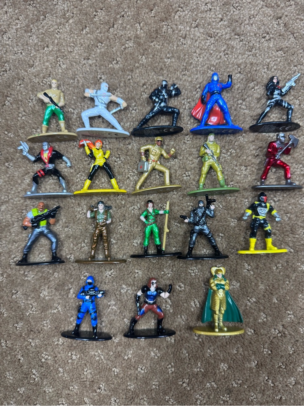 "G.l. Joe" Set of 18 Diecast Figurines "Nano Metalfigs" Series by Jada